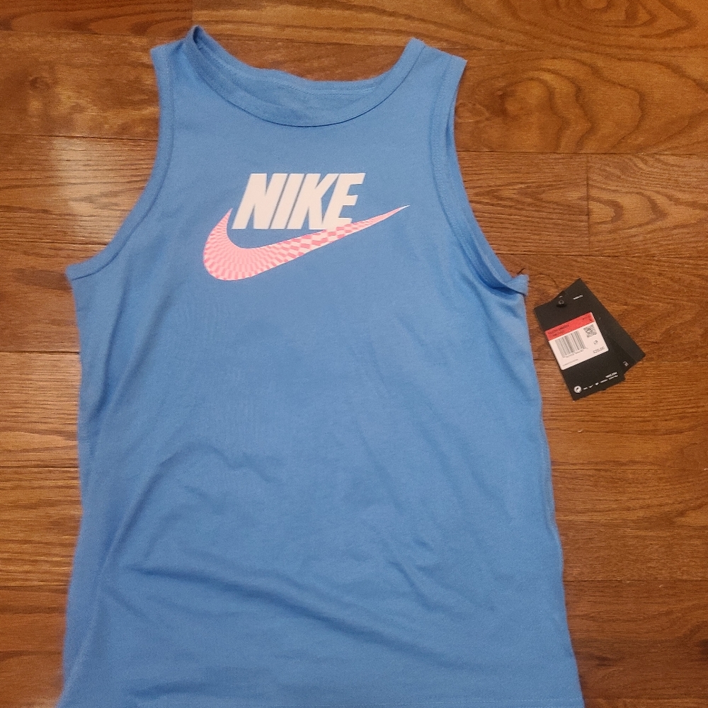 Girls/ Boys unisex blue nike tank top.